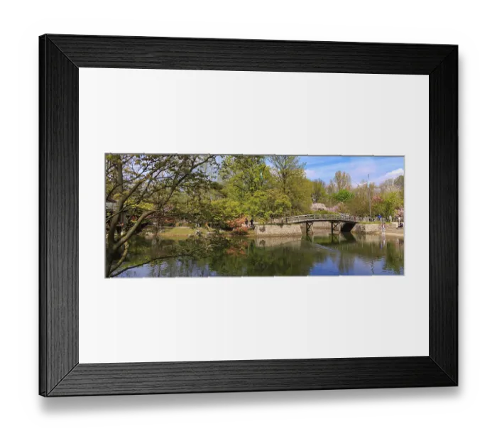 Framed Print : Hasselt, Belgium - April 15, 20222: Japanese garden in Hasselt Flemisch region in Belgium