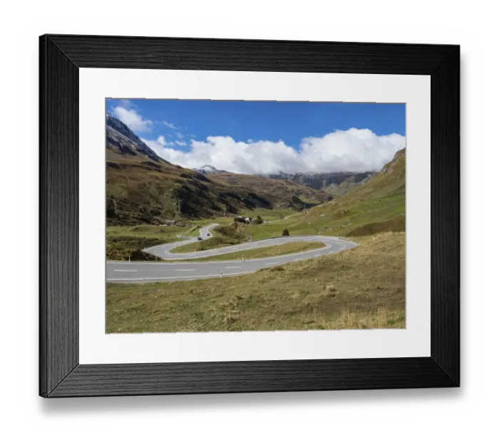 Framed Print : Alpine road on the Julierpass in Switzerland Framed Print : Alpine road on the Julierpass in Switzerland