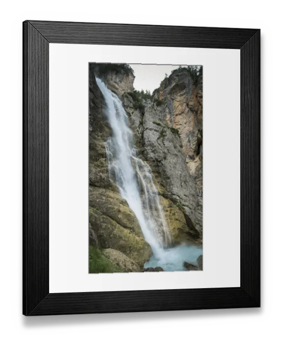 Framed Print : Waterfall in the Dolomite Mountains