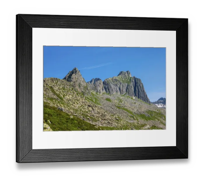 Framed Print : Beautiful Panoramic View over Mountain Peak in a Sunny Summer Day in Andermatt Framed Print : Beautiful Panoramic View over Mountain Peak in a Sunny Summer Day in Andermatt