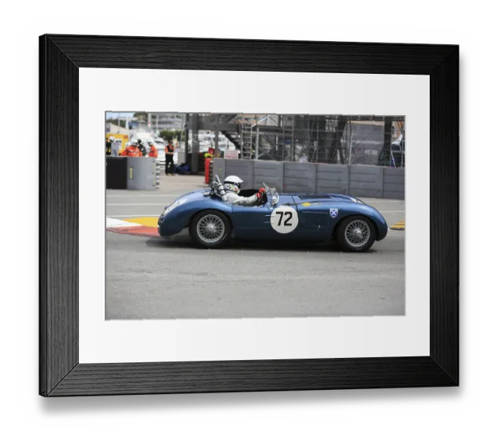Framed Print : Jaguar C Type XKC, driver Alain De Cadenet