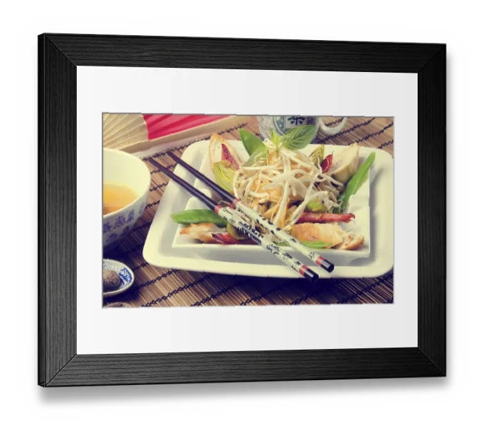 Framed Print : Fried duck breast Thai - vintage style Framed Print : Fried duck breast Thai - vintage style