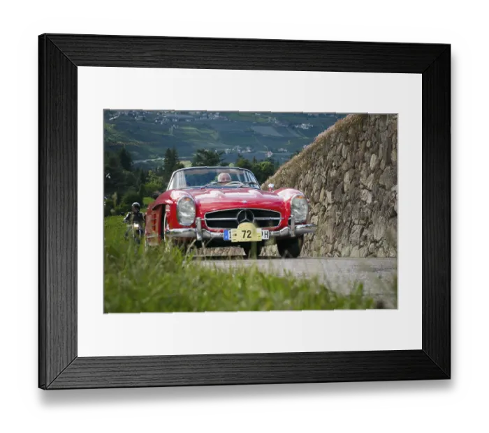 Framed Print : Vintage car rally Suedtirol-Classic in Schenna  /  South Tyrol 2014