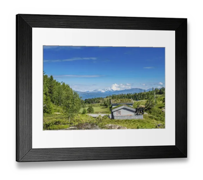 Framed Print : Beautiful landscape in Norway with Summer weather and sunshine Framed Print : Beautiful landscape in Norway with Summer weather and sunshine