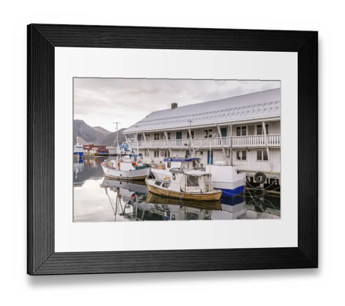 Framed Print : Port of Honningsvag in Finnmark Norway
