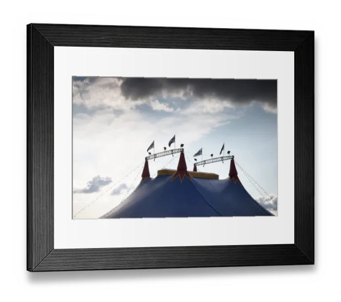 Framed Print : The roof (big top) of the traveling circus
