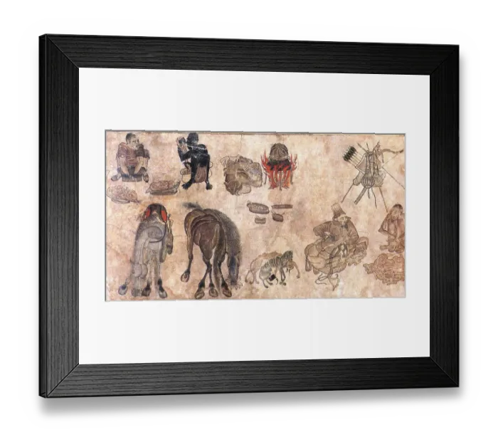Framed Print : Siyah Kalem or Black Pen is the name given to the 15th century school of painting attributed to Mehmed