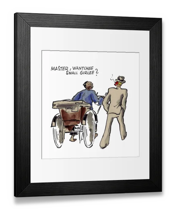 Framed Print : A drawing by the Austrian artist Friedrich Schiff