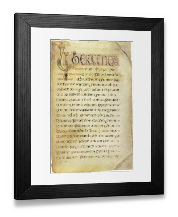 Framed Print : The Book of Durrow is a medieval illuminated manuscript gospel book in the Insular art style