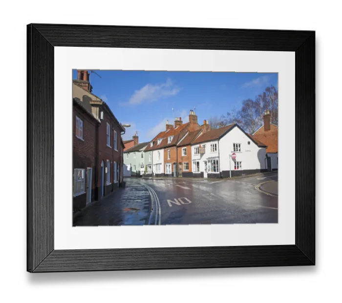 Framed Print : Historic buildings and shops in New Street