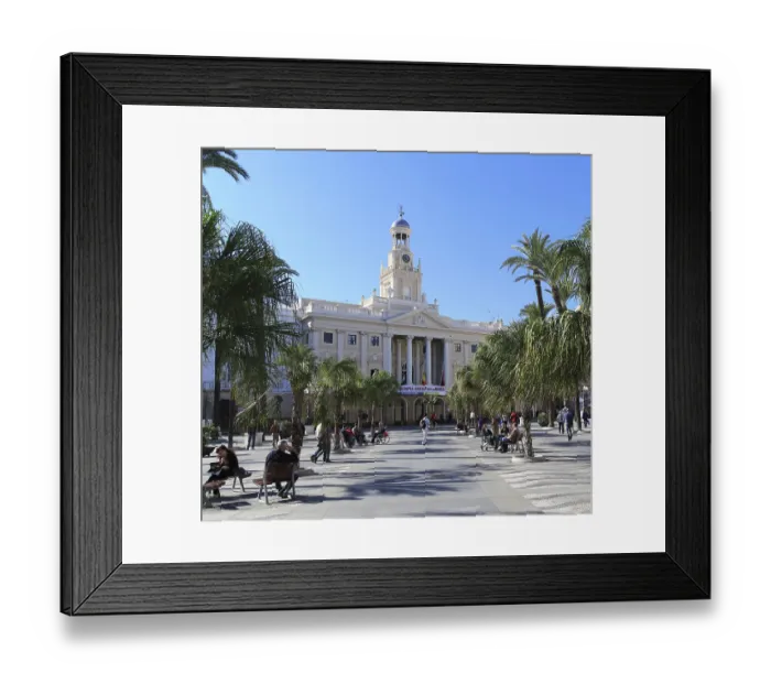 Framed Print : Ayuntamiento city hall building in Plaza de San Juan de Dios