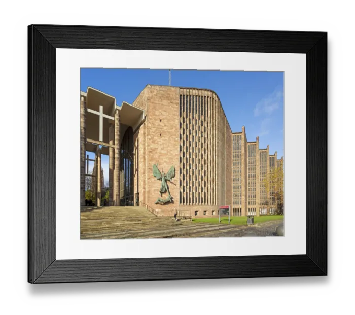Framed Print : Coventry cathedral church, city centre of Coventry