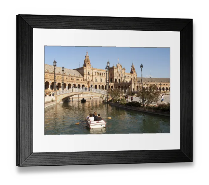 Framed Print : The Plaza de Espana, Seville, Spain built in 1928 for the Ibero-American Exposition of 1929