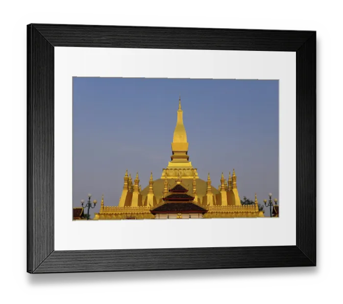 Framed Print : Pha That Luang detail view, Buddhist stupa