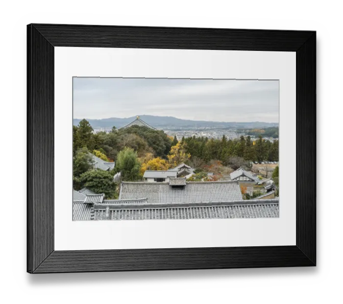 Framed Print : Panoramic view of Nara park traditional temple at autumn in Nara