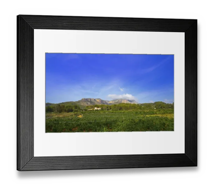 Framed Print : Montgo mountain and vineyards in alicante of spain Framed Print : Montgo mountain and vineyards in alicante of spain