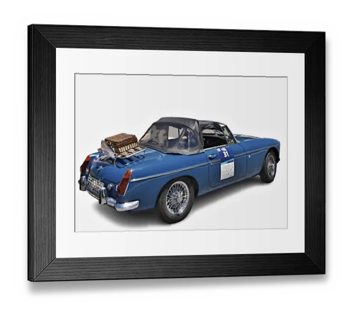 Framed Print : Very nice classic, the MG Roadster in blue