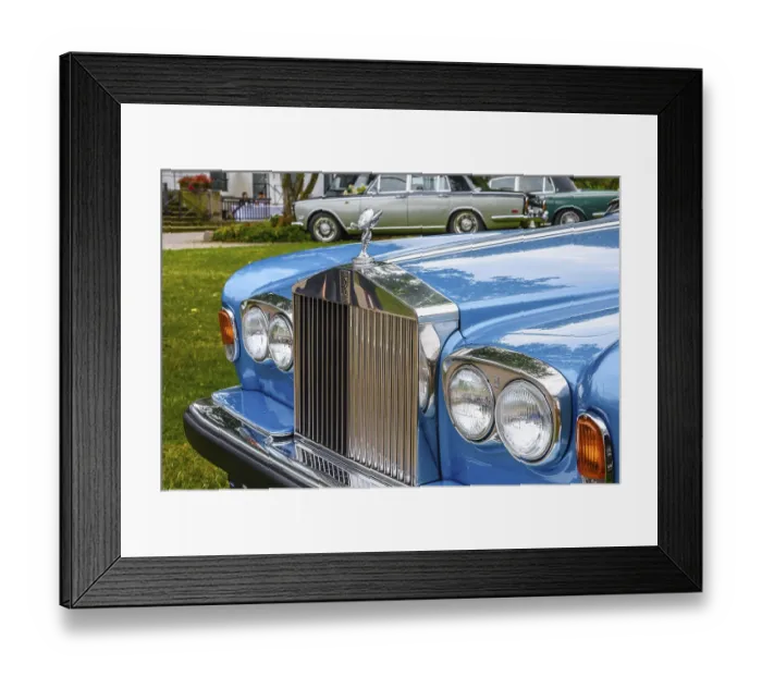 Framed Print : BADEN BADEN, Germany - JULY 2019: blue ROLLS-ROYCE SILVER SHADOW sedan limousine 1965 1980