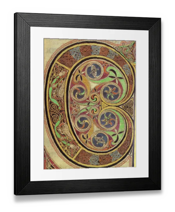Framed Print : The Lindisfarne Gospels is an illuminated manuscript gospel book produced around the year 700 CE in a monastery