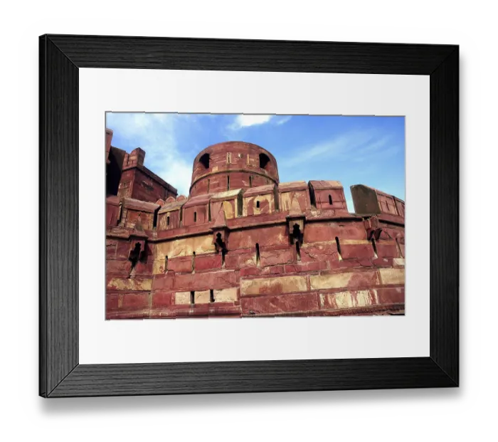 Framed Print : Old historical monument Red Agra Fort Agra Uttar Pradesh India ancient background castle citadel close ups close-ups