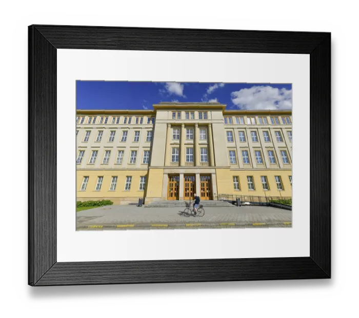 Framed Print : City Hall, Central Square, Eisenhuettenstadt