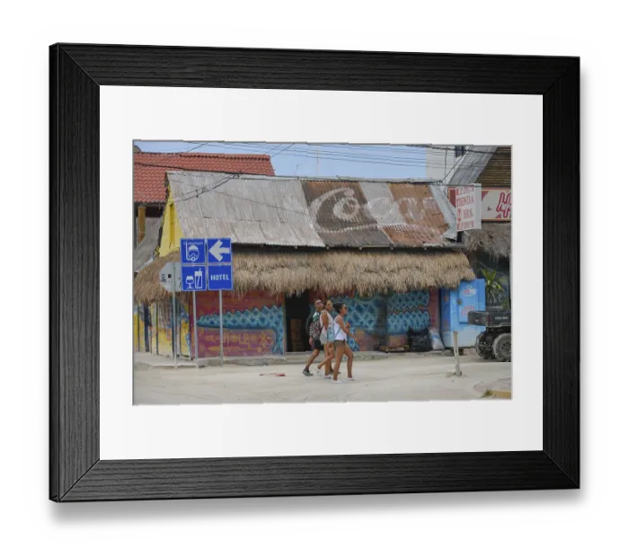 Framed Print : Strollers, Tourists, Main Street Framed Print : Strollers, Tourists, Main Street