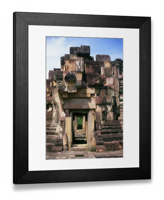 Framed Print : Prasat Ta Meuan - a complex of three structures built in the 12th-13th centuries around the time of Framed Print : Prasat Ta Meuan - a complex of three structures built in the 12th-13th centuries around the time of