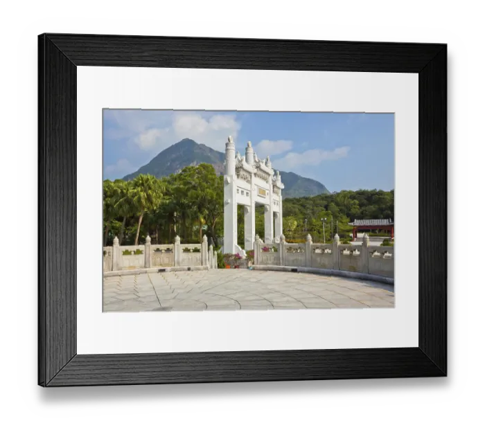 Framed Print : The Big Buddha Po Lin monastery Lantau island in Hong Kong