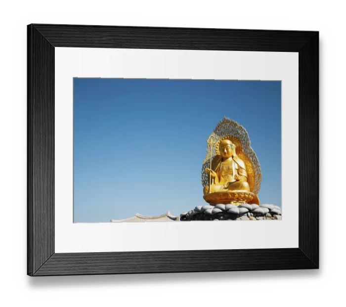 Framed Print : Golden buddha statue at Haedong Yonggungsa Temple in Busan Framed Print : Golden buddha statue at Haedong Yonggungsa Temple in Busan