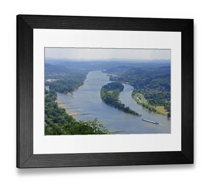 Framed Print : View of the Rhine valley near Bad Honnef