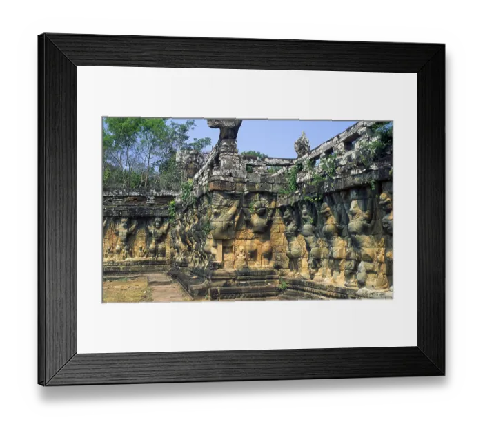 Framed Print : The Terrace of the Elephants was used by King Jayavarman VII to review his victorious army
