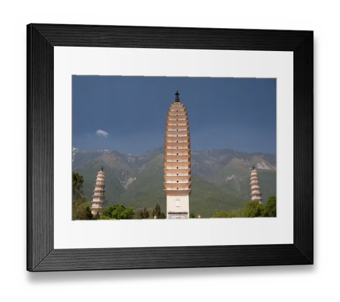 Framed Print : The Three Pagodas (the symbols of Dali) Framed Print : The Three Pagodas (the symbols of Dali)