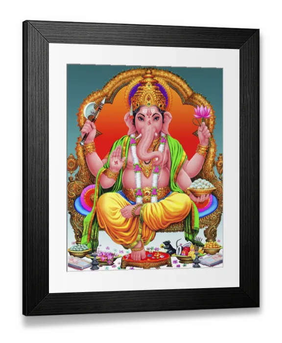 Framed Print : Ganesha, also spelled Ganesa or Ganesh