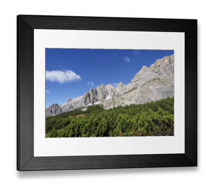 Framed Print : Panoramic view of the famous peaks of the Dolomites