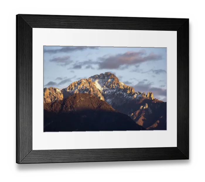 Framed Print : Sunset at snowcapped mount Grigna at lake Como Framed Print : Sunset at snowcapped mount Grigna at lake Como