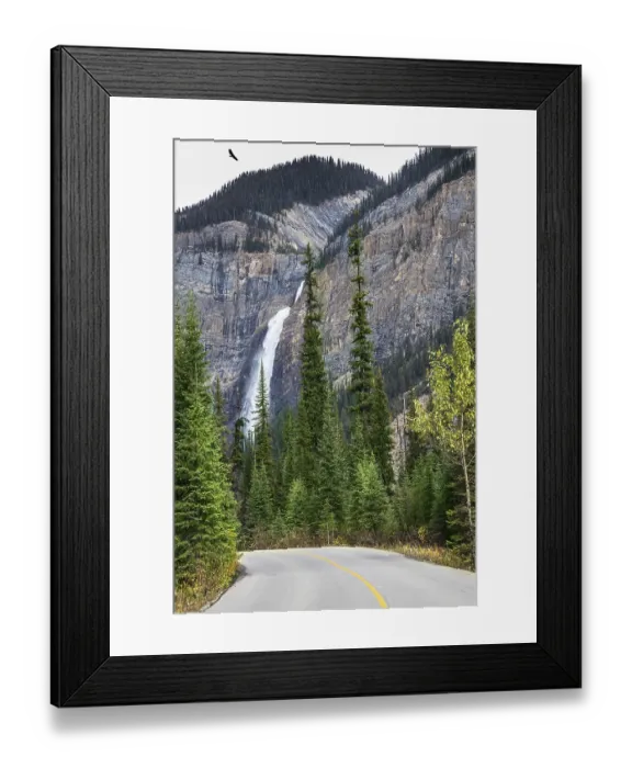 Framed Print : Autumn full-flowing Takakkaw waterfall Framed Print : Autumn full-flowing Takakkaw waterfall