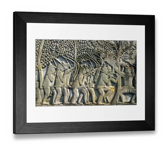 Framed Print : The Bayon was originally the official state temple of the Mahayana Buddhist King Jayavarman VII
