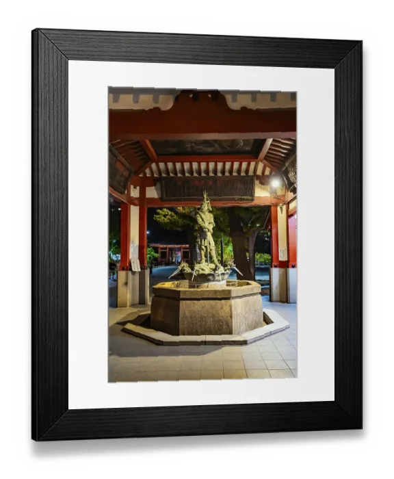 Framed Print : The temple complex is beautifully illuminated against the night sky