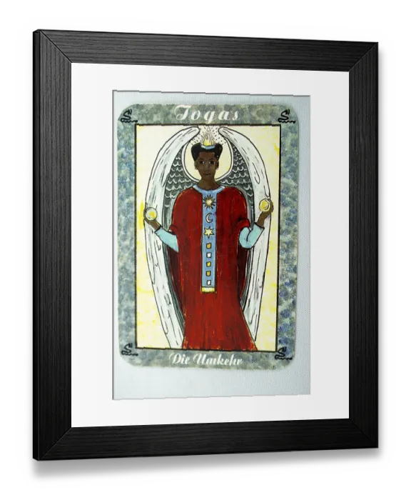 Framed Print : Tarot symbols with a grey background