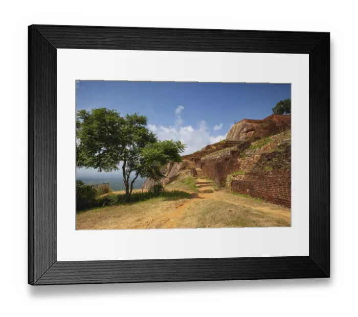 Framed Print : Ruins on top of Sigiriya Lion's rock palace and fortress