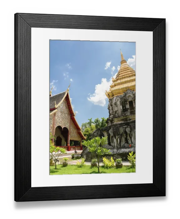 Framed Print : Old town Wat Chiang Man temple in Chiang Mai
