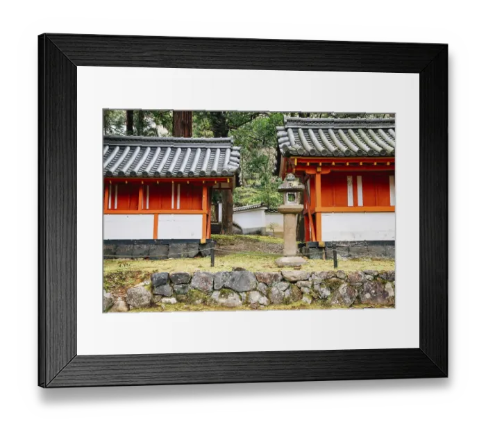 Framed Print : Japanese shrine traditional architecture in Nara