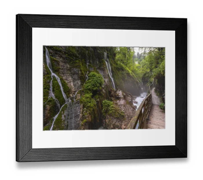 Framed Print : The wild and romantic Wimbachklamm in Ramsau is one of the Berchtesgaden sights in Bavaria