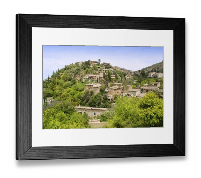 Framed Print : Deia typical stone village in Majorca Tramuntana mountain Balearic Spain