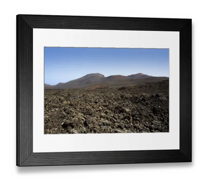 Framed Print : Lanzarote Timanfaya National Park Fire Mountains volcanic lava stone In Canary Islands Framed Print : Lanzarote Timanfaya National Park Fire Mountains volcanic lava stone In Canary Islands
