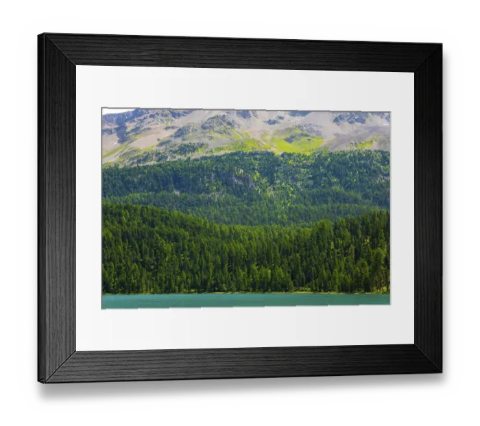 Framed Print : Beautiful Alpine Lake Silvaplana with Mountain View in the Swiss Alps in a Sunny Summer Day in Silvaplana Framed Print : Beautiful Alpine Lake Silvaplana with Mountain View in the Swiss Alps in a Sunny Summer Day in Silvaplana