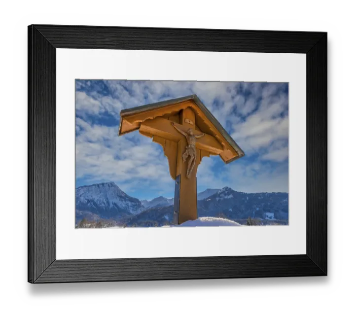 Framed Print : Field Cross, near Oberstdorf, Oberallgaeu