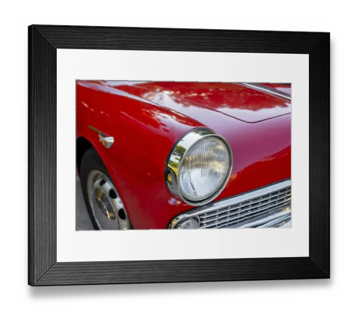 Framed Print : Red classic car in the park Framed Print : Red classic car in the park