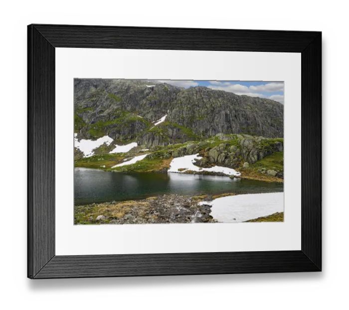 Framed Print : Cold summer in Norway. Traveling by camper on road 520 Framed Print : Cold summer in Norway. Traveling by camper on road 520