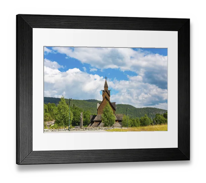Framed Print : Stave Church crowned with crosses Framed Print : Stave Church crowned with crosses